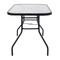 Merrick Lane Laney 5 Piece Outdoor Dining Set with Tempered Glass Patio Table, 4 Stackable Metal Slat Chairs